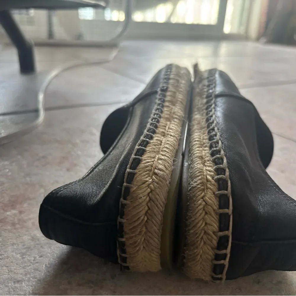 ysl logo flats SAINT LAURENT Lambskin Monogram Espadrilles wedges driving shoes